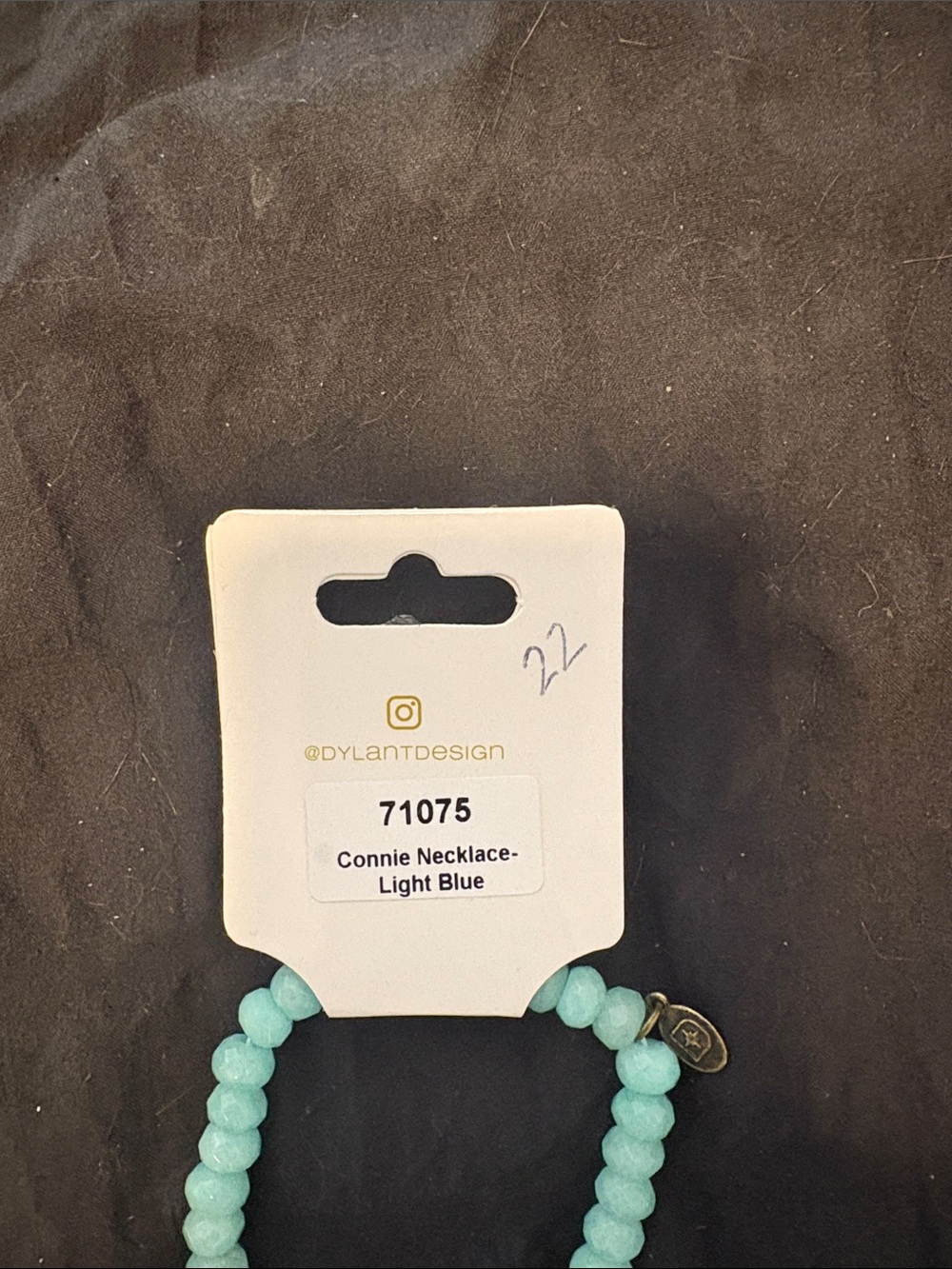 Dylan "The Connie" Turquoise Beaded Necklace with Gold Heart Charm - Picture 3 of 4